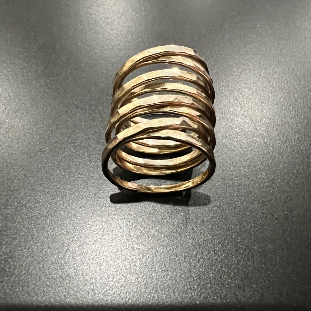 Gold Tone Multi Loop Ring - image 5